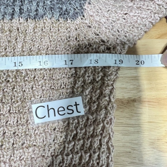 Free People Lake Tahoe Knit Button Down Color Block Gray Cardigan Sz. M - Picture 6 of 7